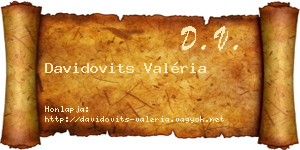Davidovits Valéria névjegykártya